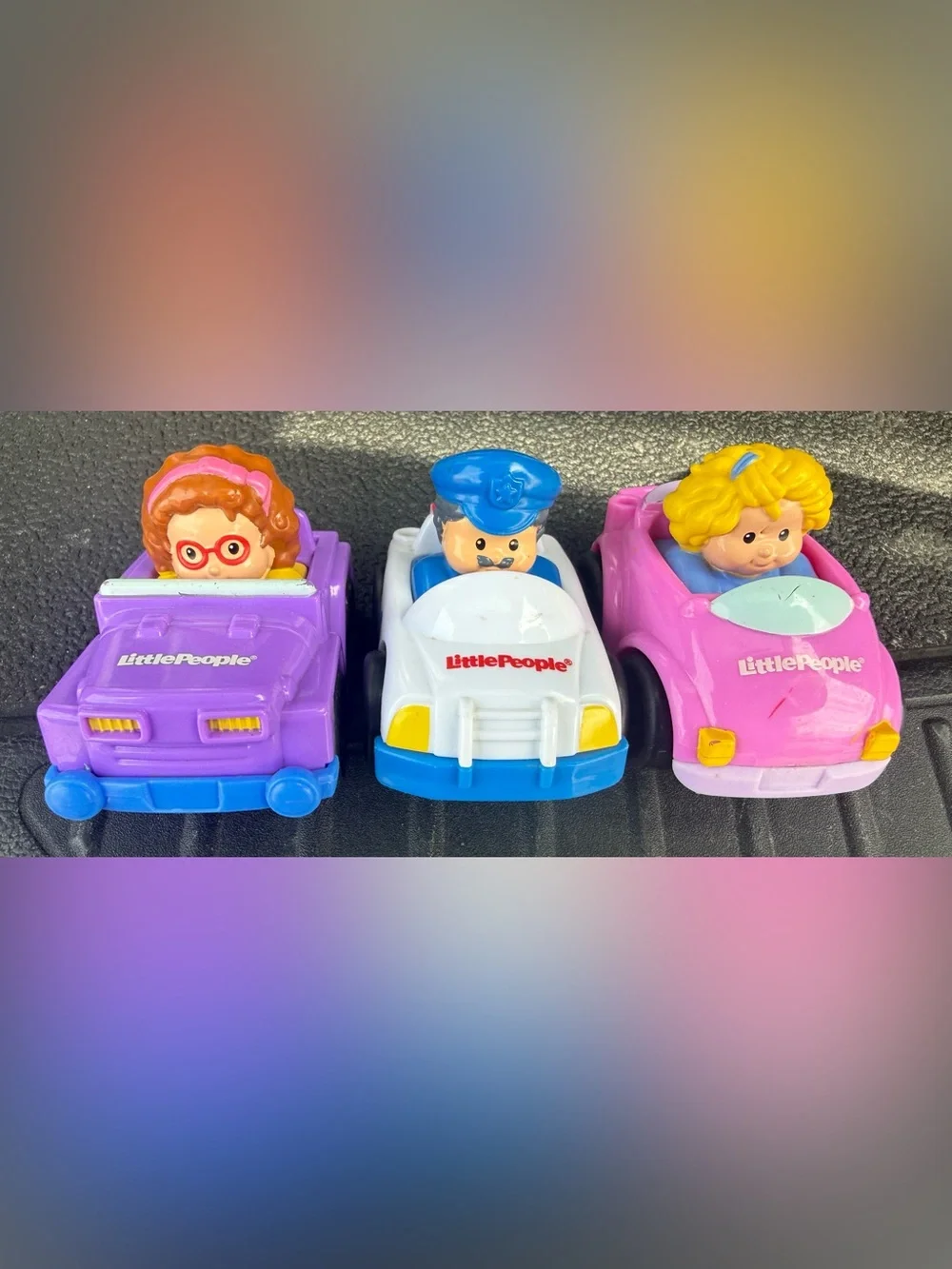 Fisher-Price Little People Wheelies 3-Piece Vehicle Lot 🚓💗💜